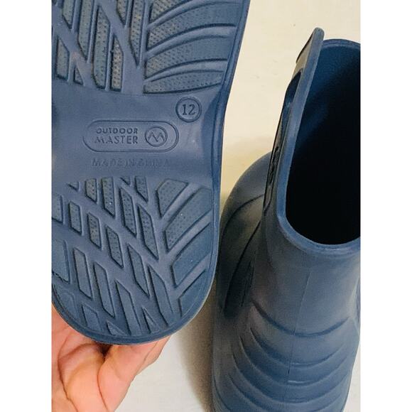 Outdoor Master Kids Blue Rain Boots Pull On Light Weight Size 12 Rainboot - Picture 6 of 7